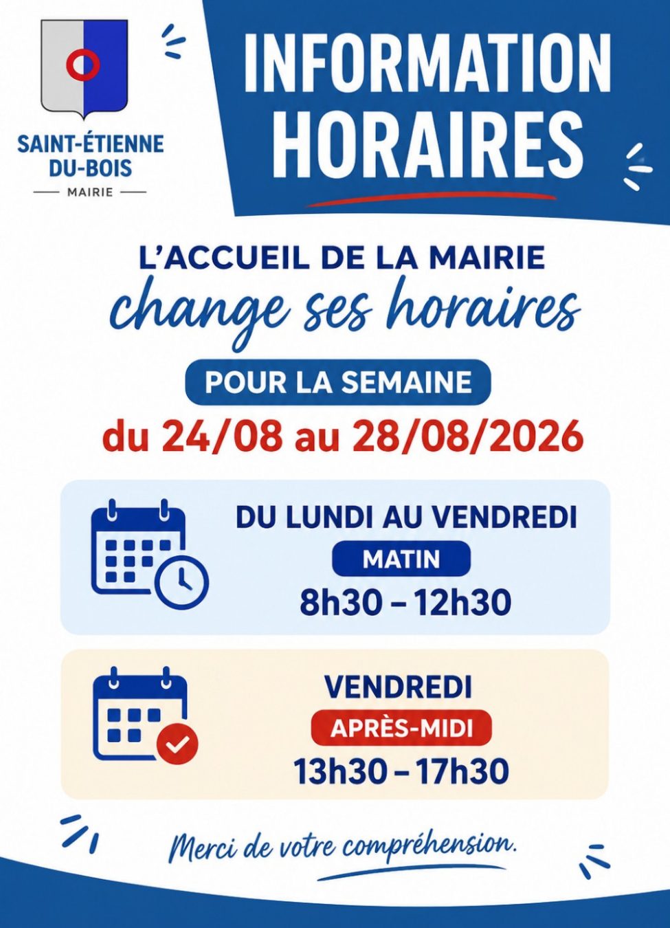2026_08 Changement horaire accueil mairie